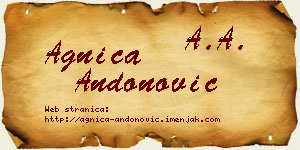 Agnica Andonović vizit kartica